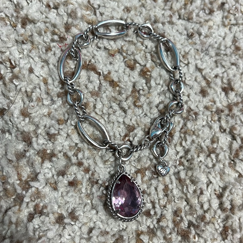 Brighton Silver Bracelet with Pink Gemstone (Breast Cancer Awareness)